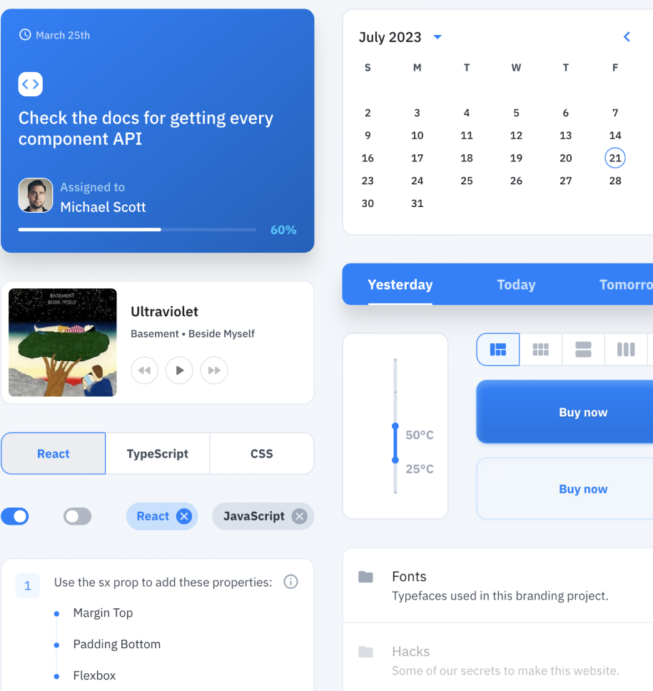 MUI design system screen