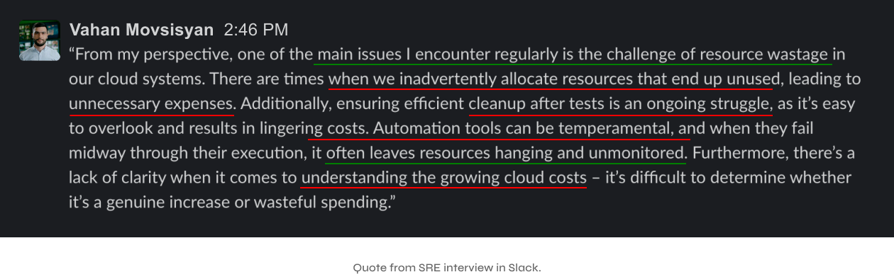 Quote from an SRE interview in Slack