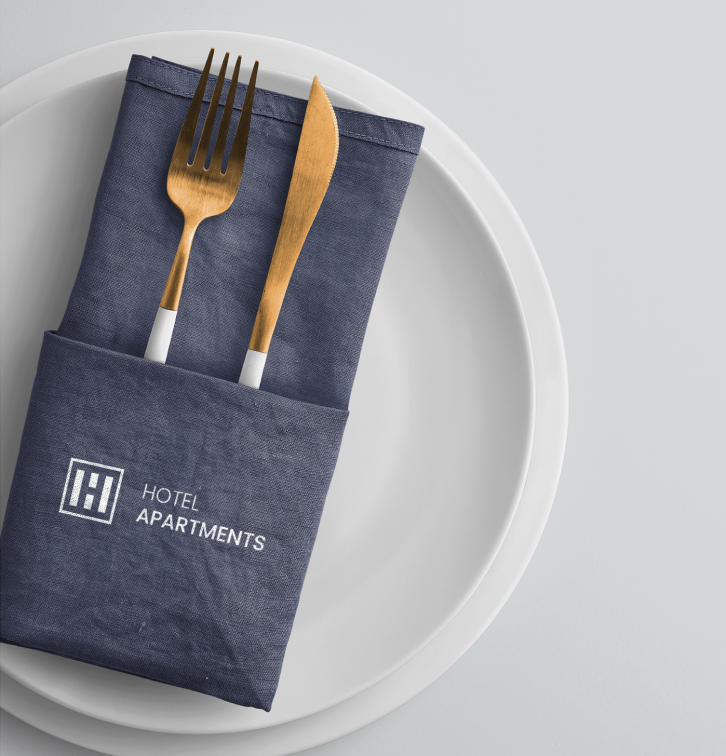Hotel Apartments branded table setting