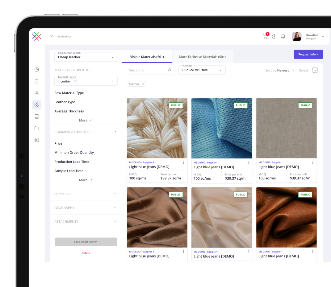 Material Exchange smart search experience