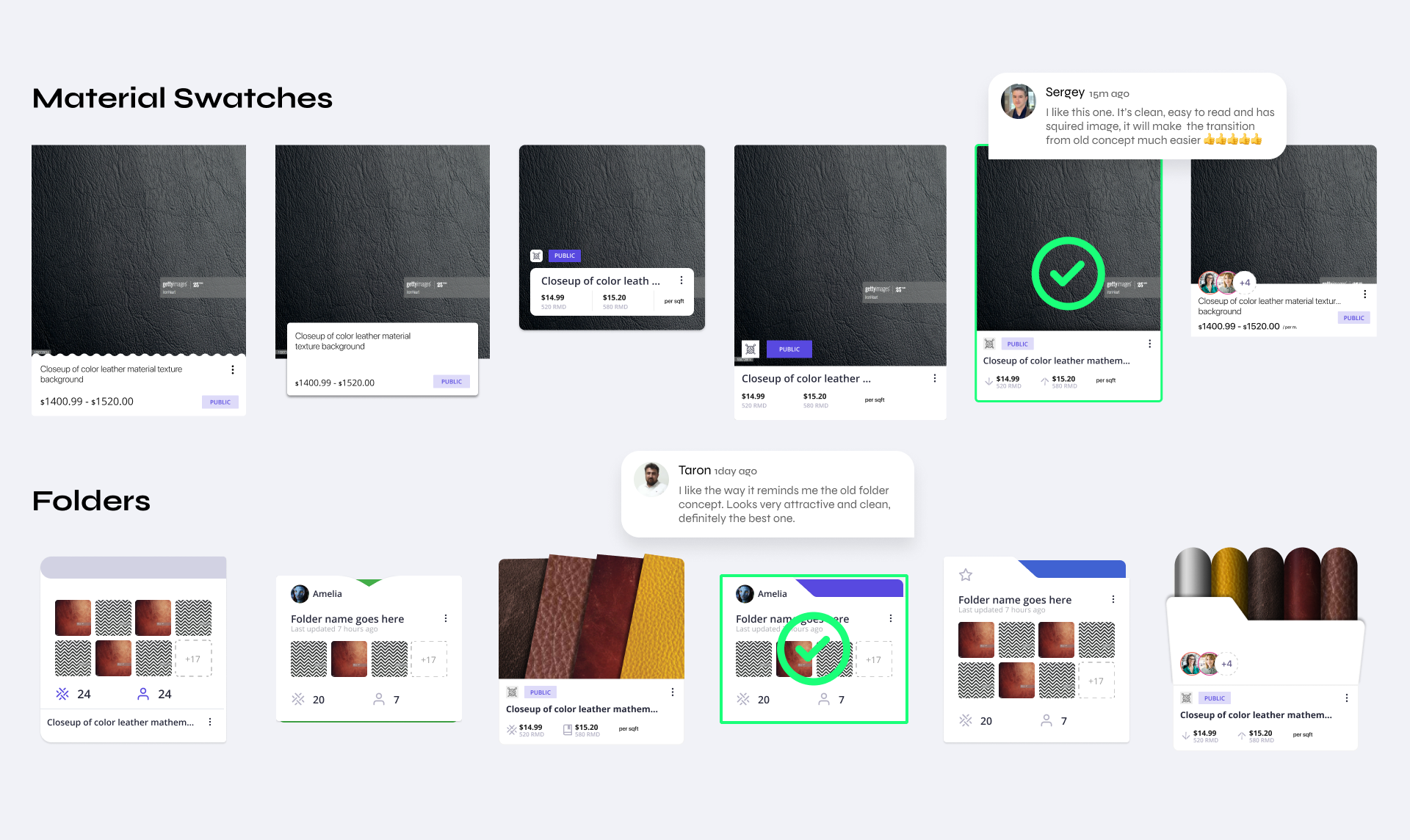 Material Exchange visual language and product components