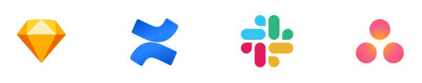 Sketch, Confluence, Slack, and Asana