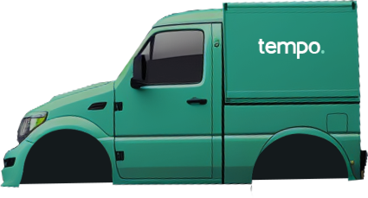 Tempo delivery van from the original landing page design