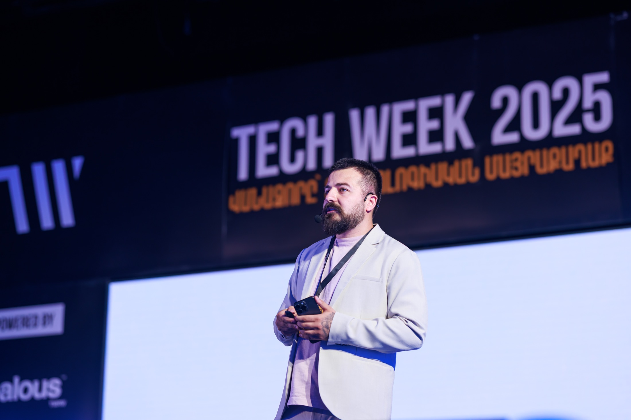 Davit Pedanyan speaking at Tech Week Vanadzor 2025